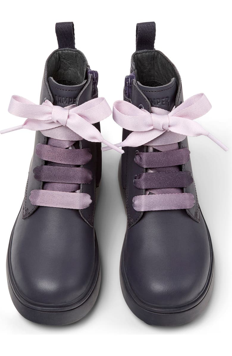 Camper Kids' Norte Combat Boot, Alternate, color, Black/ Dark Purple