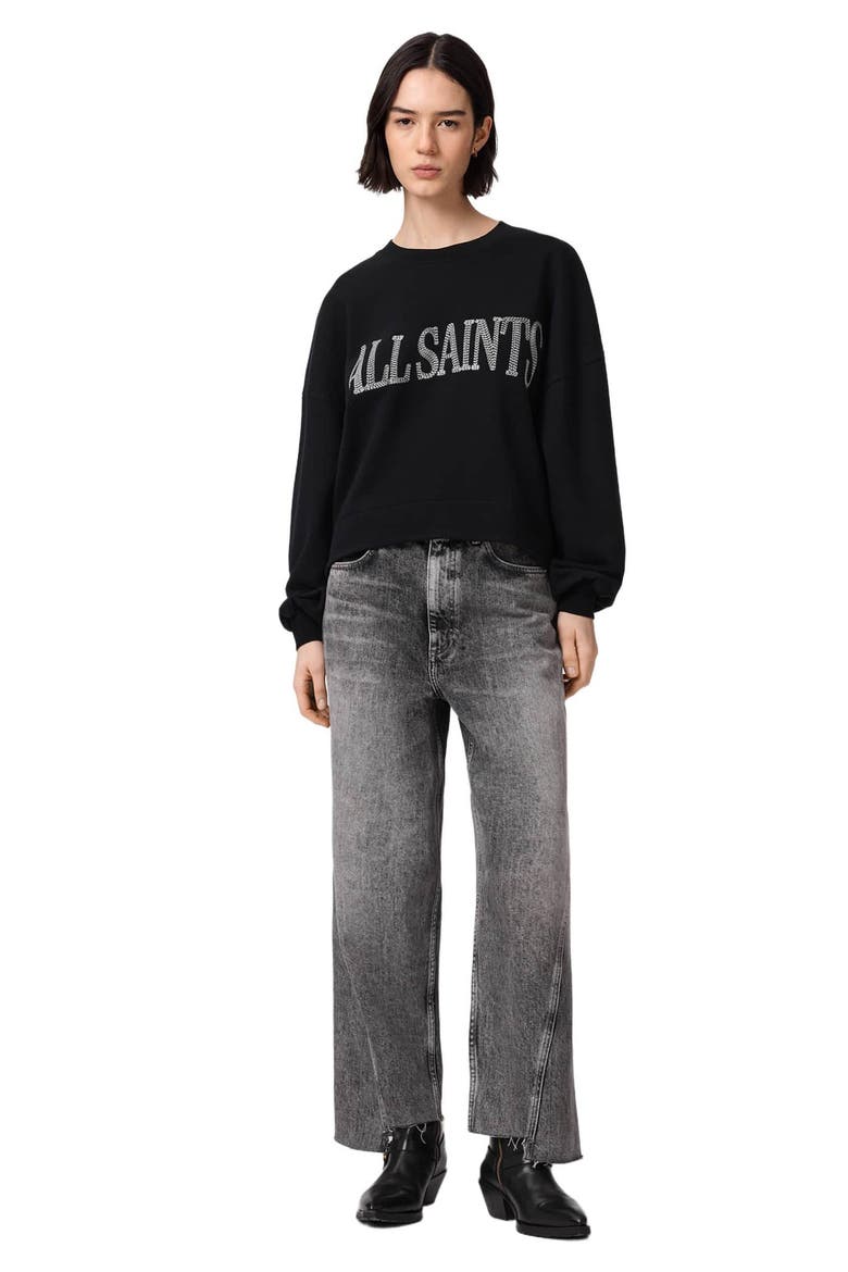 Dash Lila Oversize Cotton Sweatshirt, Alternate, color, WASHED BLACK