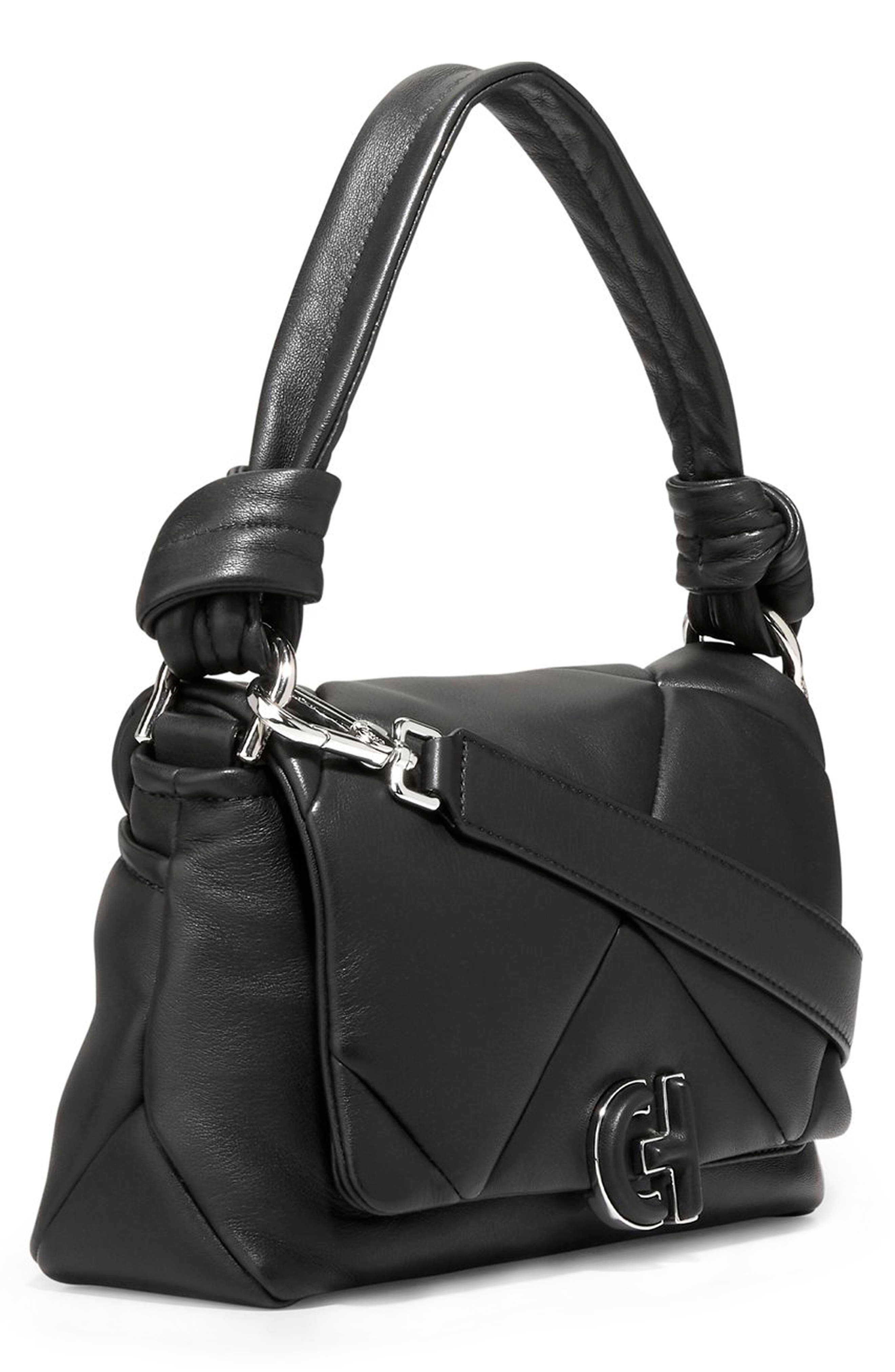 Quilted Leather Shoulder Bag, Alternate, color, BLACK