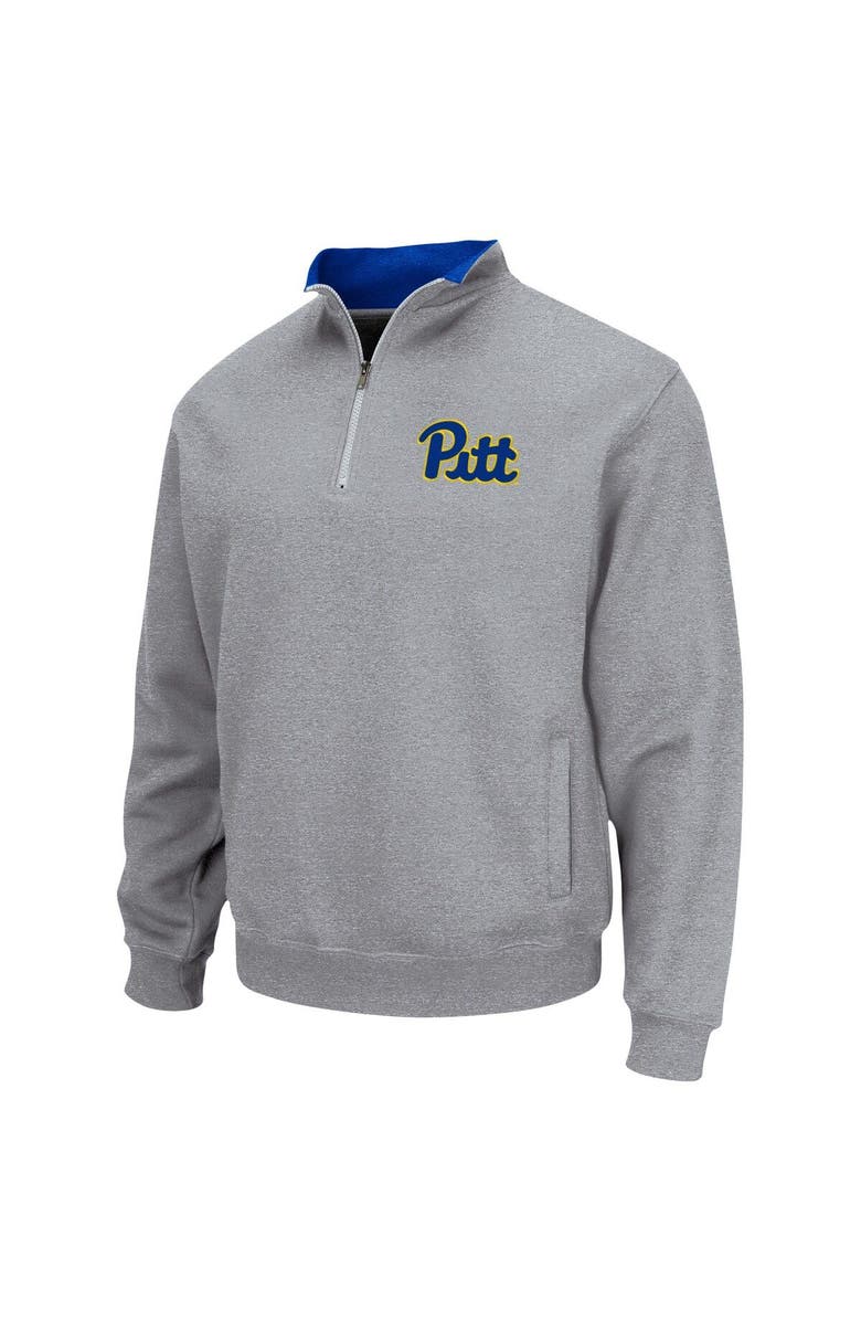 COLOSSEUM Men's Colosseum Heathered Gray Pitt Panthers Tortugas Team Logo Quarter-Zip Jacket, Alternate, color, Heather Gray