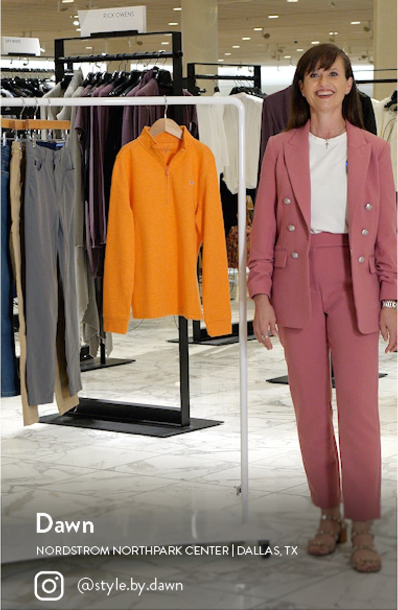 Kids' Saltwater Stripe Quarter Zip Sweatshirt, sales video thumbnail