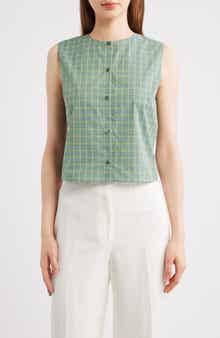 Button-Up Check Print Shell
