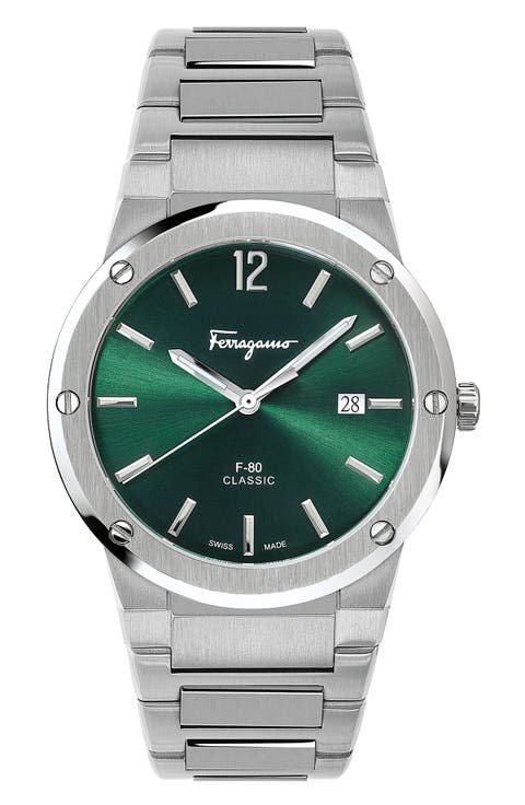 Salvatore Ferragamo F-80 Classic Bracelet Watch, 41mm