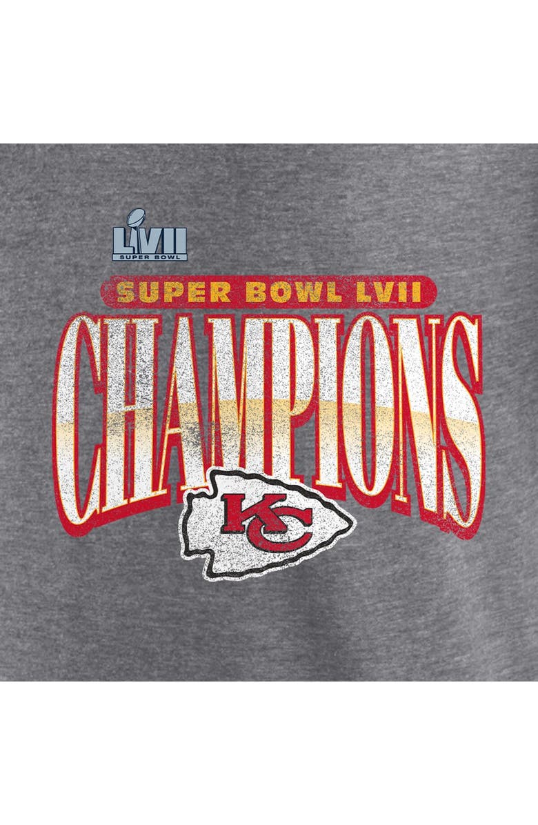 FANATICS Men's Fanatics Branded Heather Gray Kansas City Chiefs Super Bowl LVII Champions Rewrite History Tri-Blend T-Shirt, Alternate, color, 