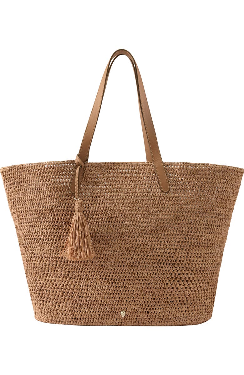 Helen Kaminski Dana Raffia Tote, Main, color, Nougat/ Caramel