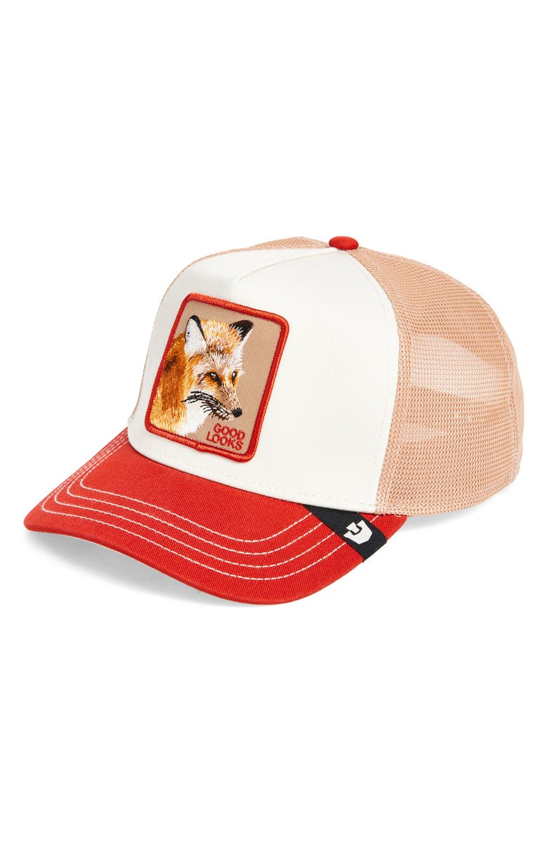 Goorin Bros. Fox Trucker Hat, Main, color, Multi Color Red