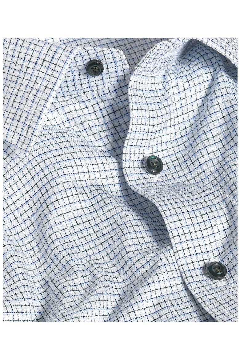 Trim Fit Check Dress Shirt, Alternate, color, BLUE/ GREEN