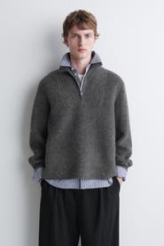 COS Double-Faced Wool-Blend Zip-Up Overshirt
