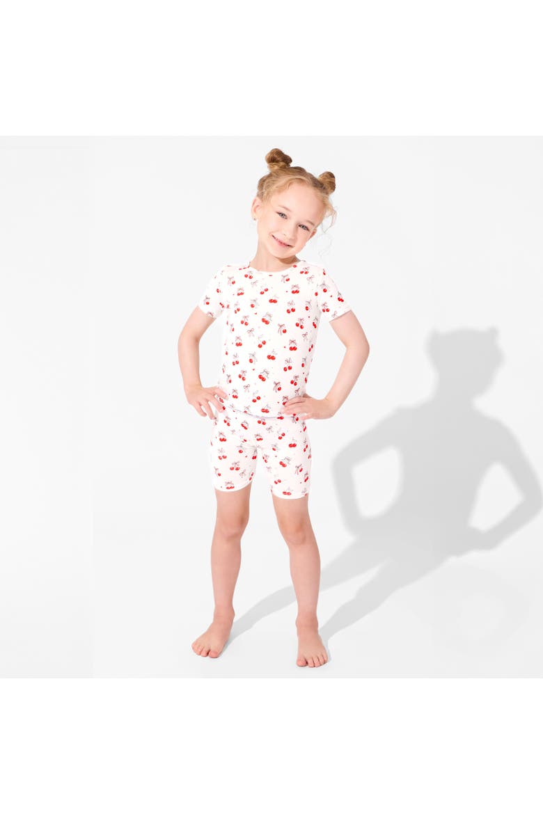Cherry On Top Kids 2-Piece Short Sleeve & Shorts Pajama Set, Alternate, color, Cherry On Top