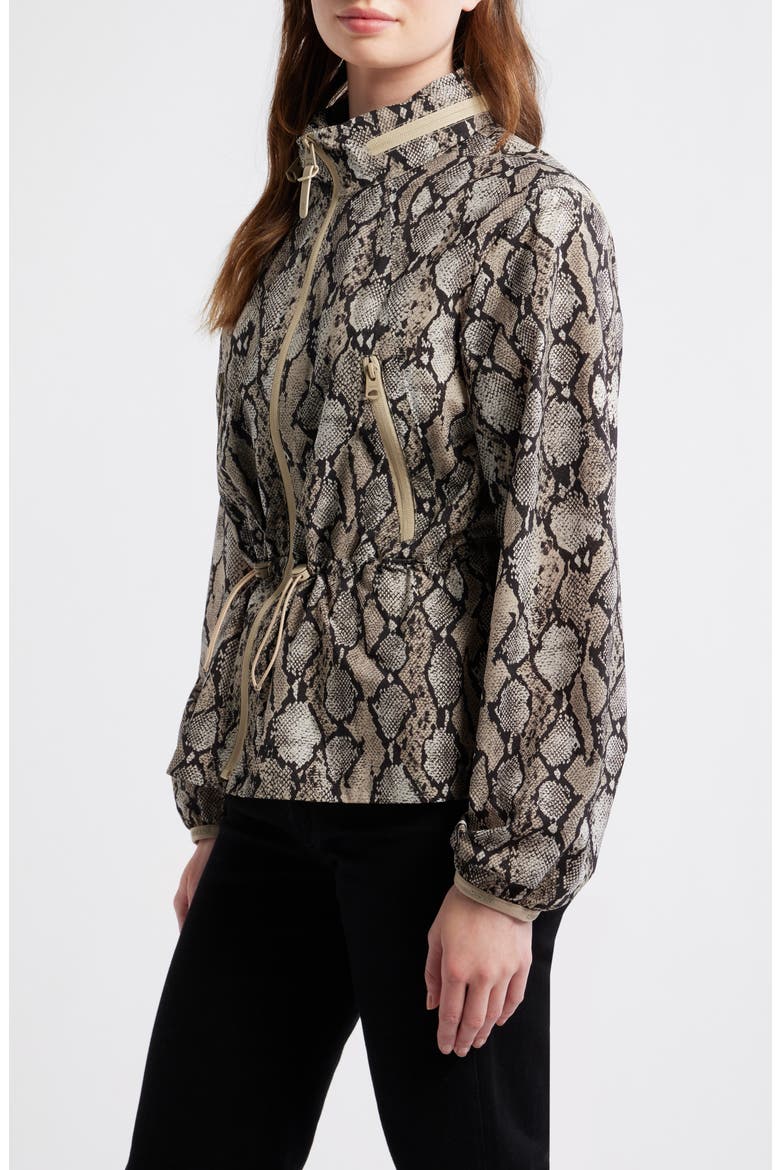 Roxy Rain Jacket, Alternate, color, TAUPE SNAKE