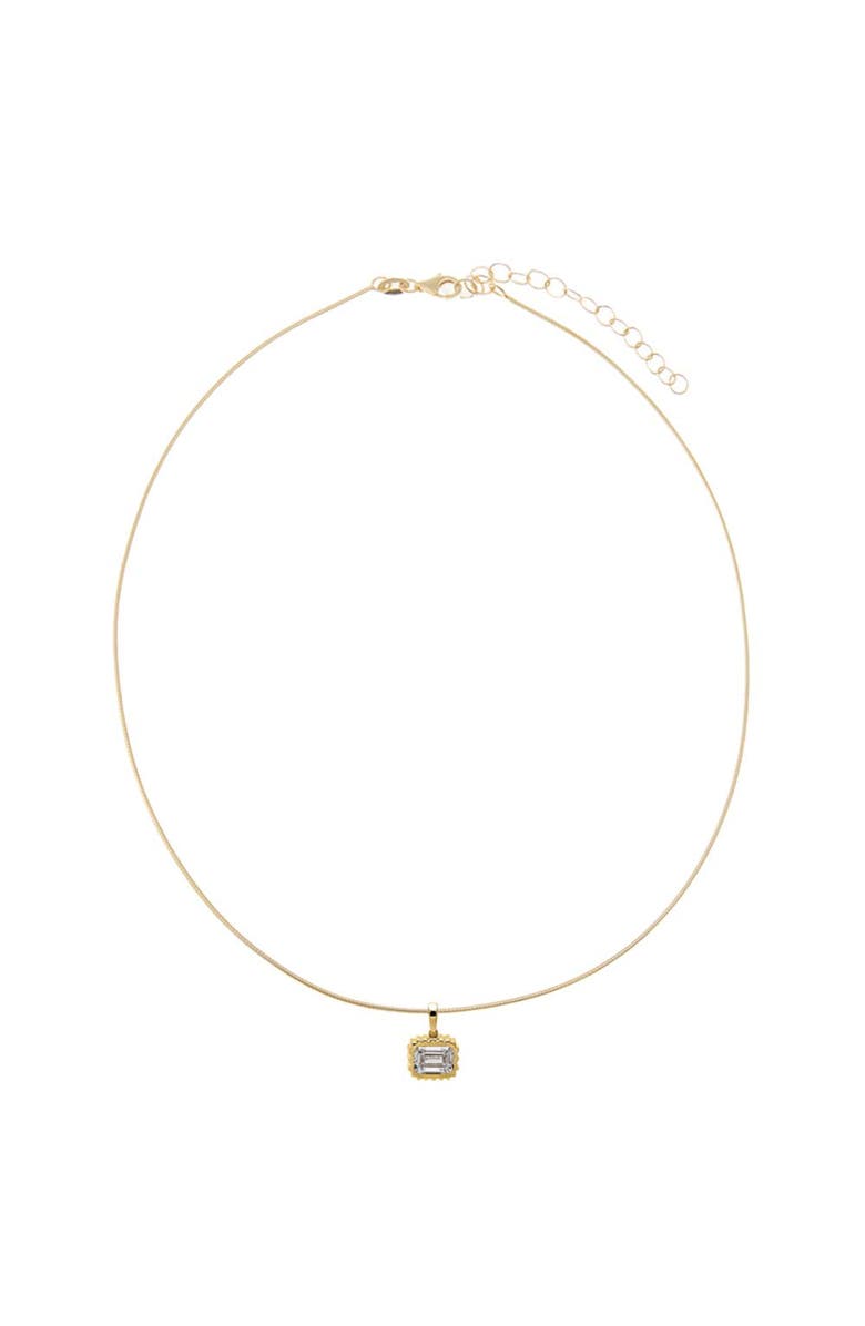 BY ADINA EDEN Lab Grown Diamond Emerald Beaded Omega Chain Necklace 14K, Main, color, 14K Gold - 3 Carat / 16 Carat