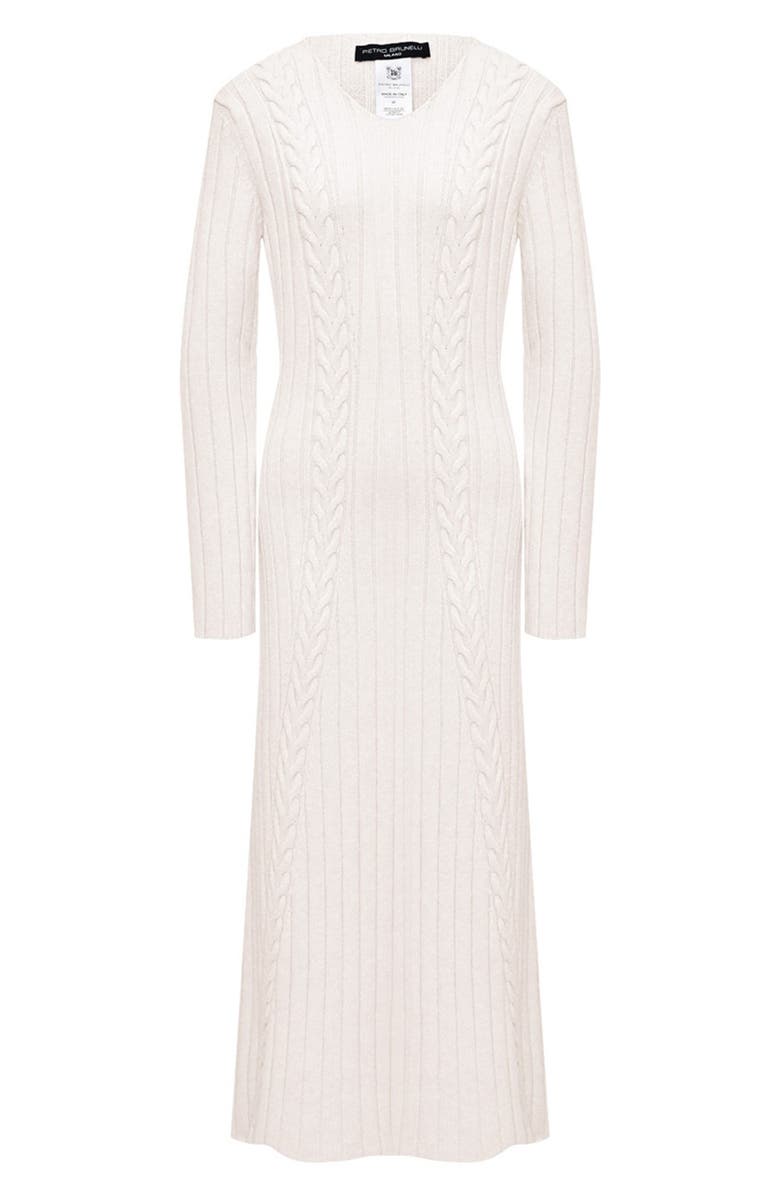 Pietro Brunelli Long Sleeve Mixed Stitch Maternity Midi Sweater Dress, Alternate, color,