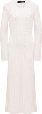 Pietro Brunelli Long Sleeve Mixed Stitch Maternity Midi Sweater Dress