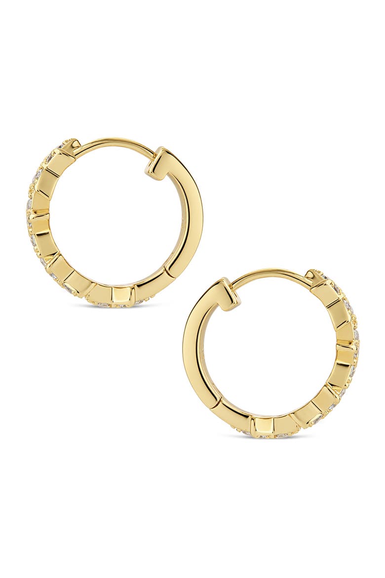 Celestial Charm Cubic Zirconia Huggie Hoop Earrings, Alternate, color, GOLD