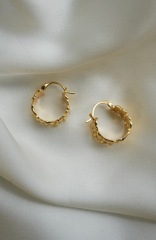 Argento Vivo Sterling Silver Textured Huggie Hoop Earrings