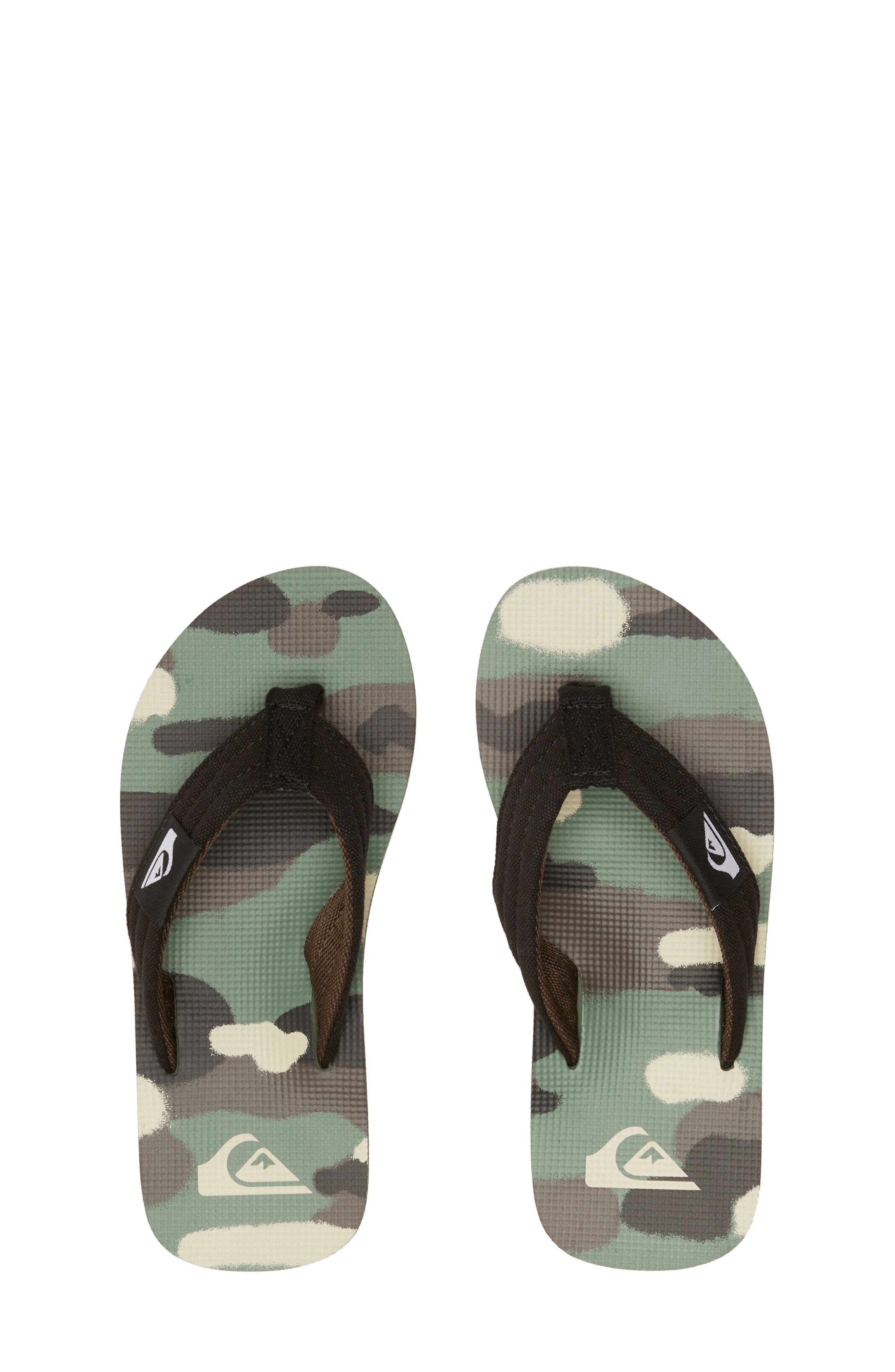 Quiksilver Kids' Molokai Layback II Flip Flop, Alternate, color, Black/ Green Camo