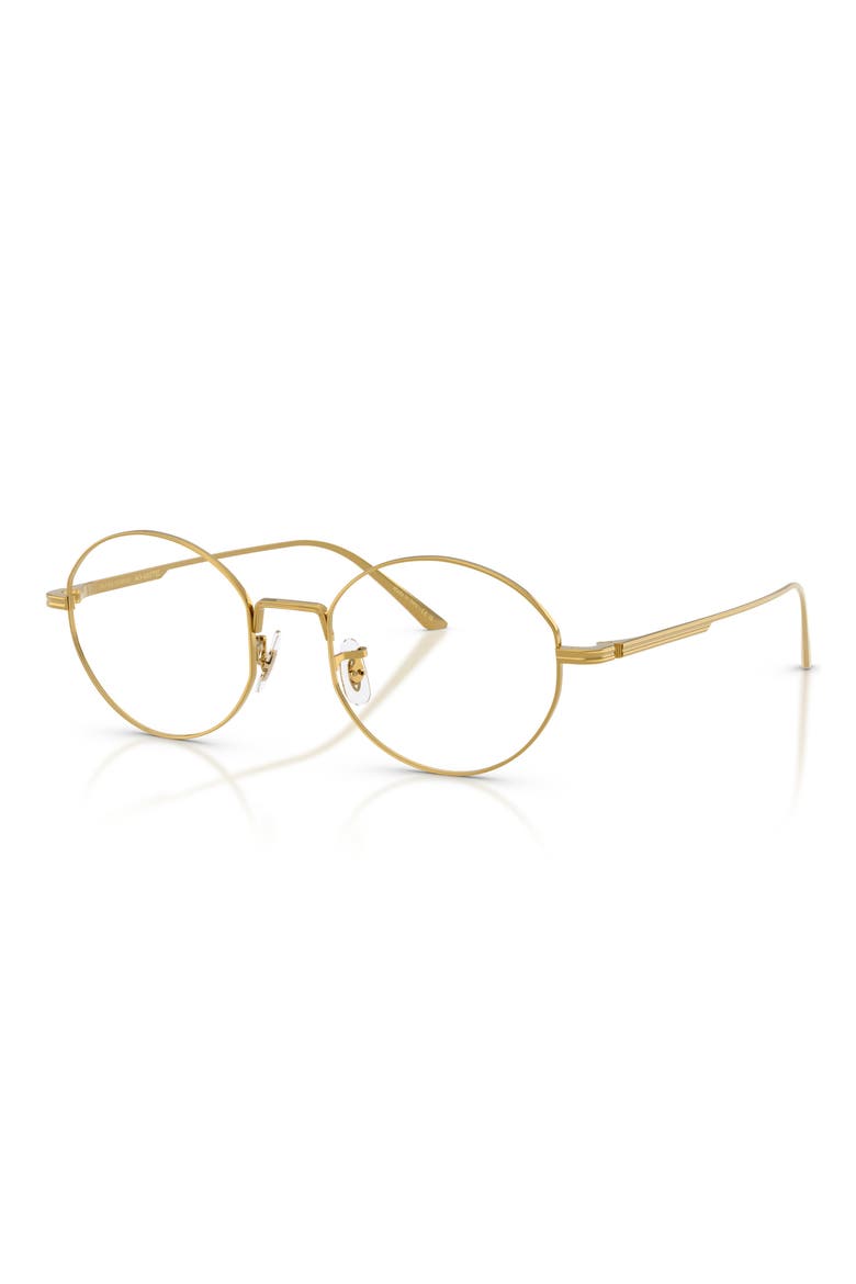50mm Khaite Oval Optical Frames, Alternate, color, GOLD / CLEAR BLUE LIGHT FILTER