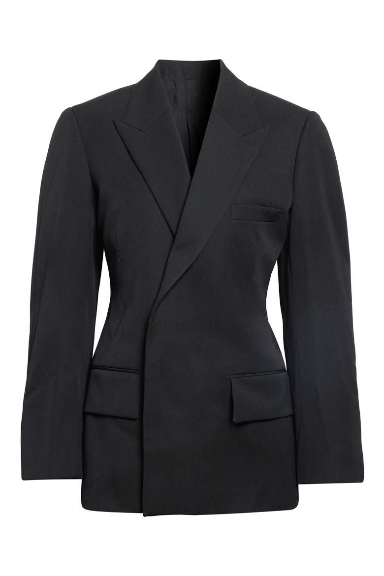 Lightweight Wool Grain de Poudre Jacket, Main, color, 1010 DOUBLE BLACK