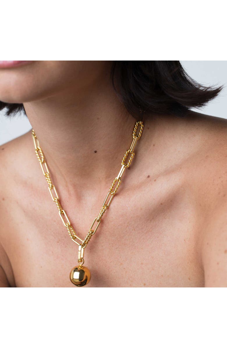Outofoffice Gold Ball Pendant Necklace, Alternate, color, Gold