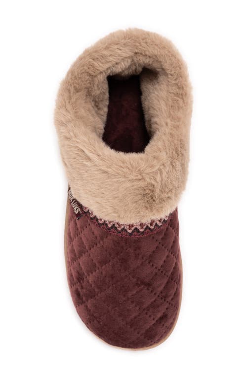 Muk Luks Charlee Faux Fur Clog Slipper In Burgundy