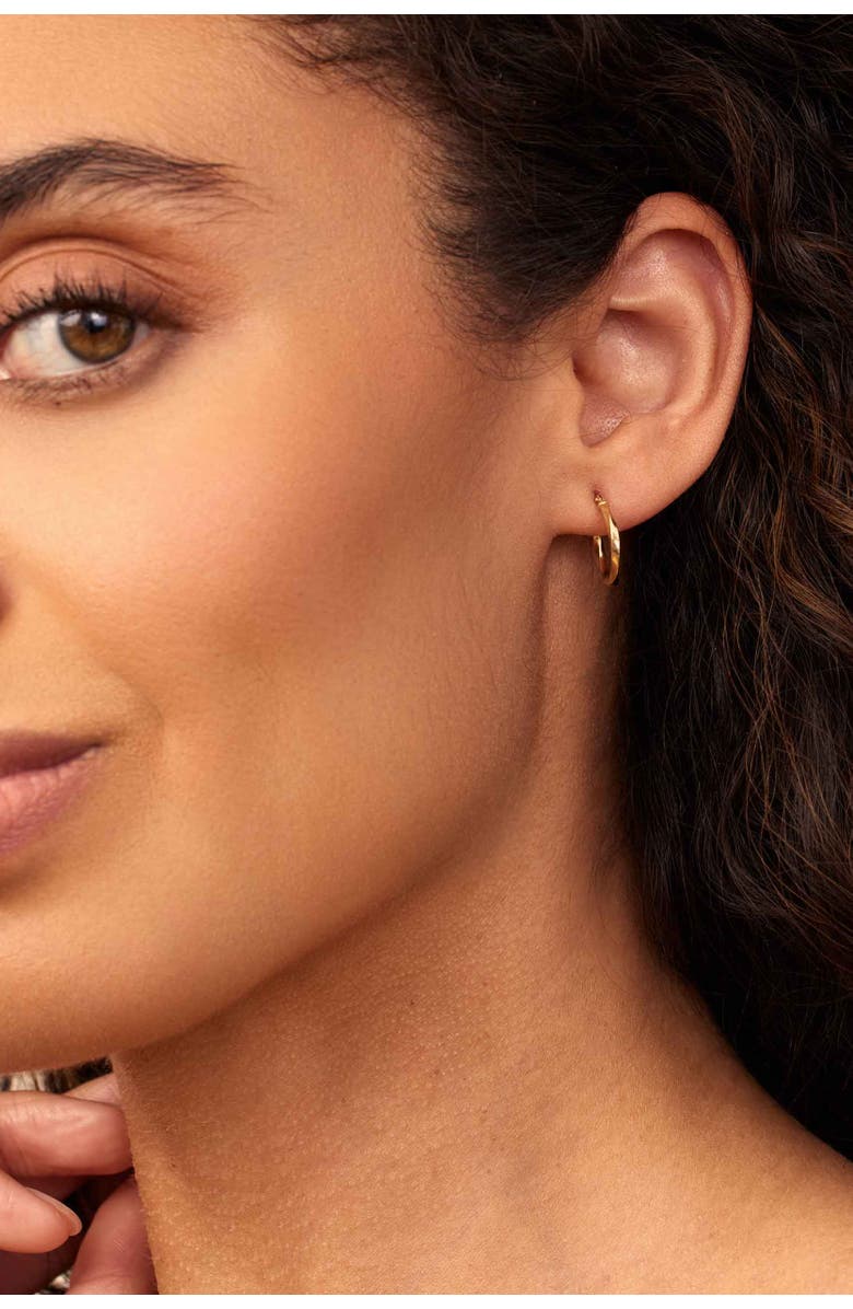 Oradina 18K Yellow Gold Ribbon Hoops, Alternate, color, 