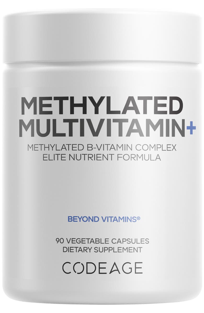 Codeage Methylated Multivitamin+, B-Vitamins & Minerals, CoQ10, DIM, Probiotics, Benfotiamine, Main, color, White