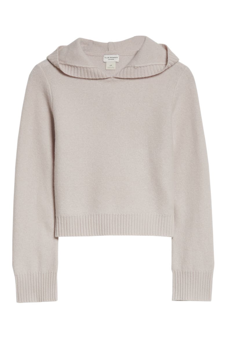 Boiled Cashmere Crop Hoodie, Alternate, color, LILAC