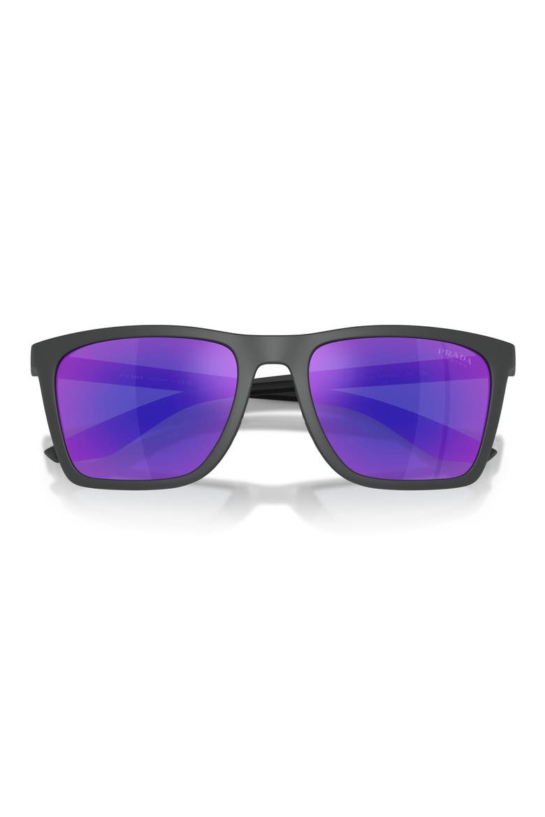 56mm Pillow Sunglasses, Alternate, color, RUBBERED GREY / BLUE VIOLET