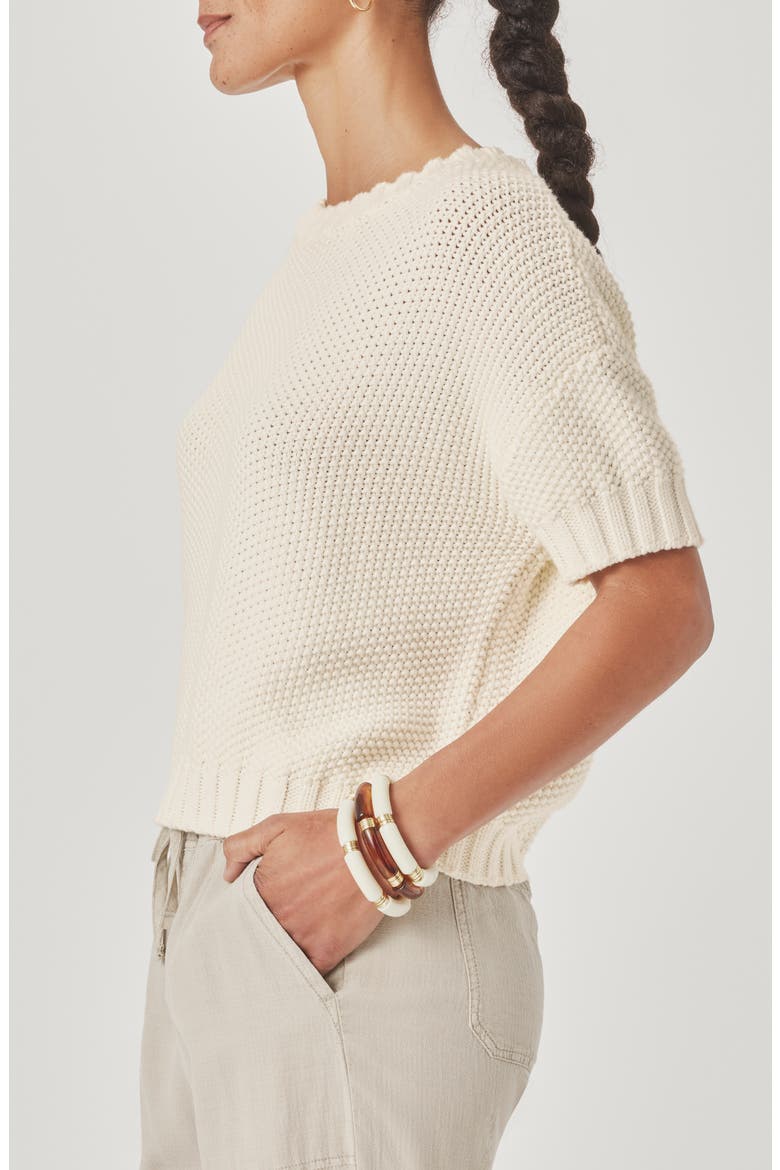 Annmarie Cotton Sweater, Alternate, color, SHELL WHITE