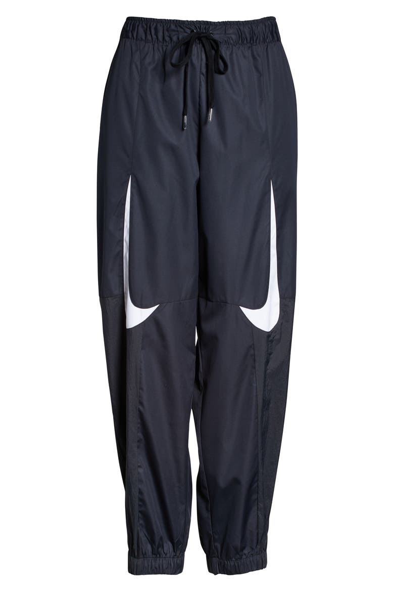 Swoosh Woven Pants, Alternate, color, BLACK/ WHITE