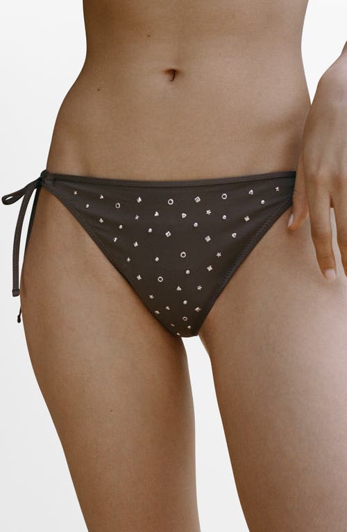 Mango Embellished Bikini Bottoms In Brown