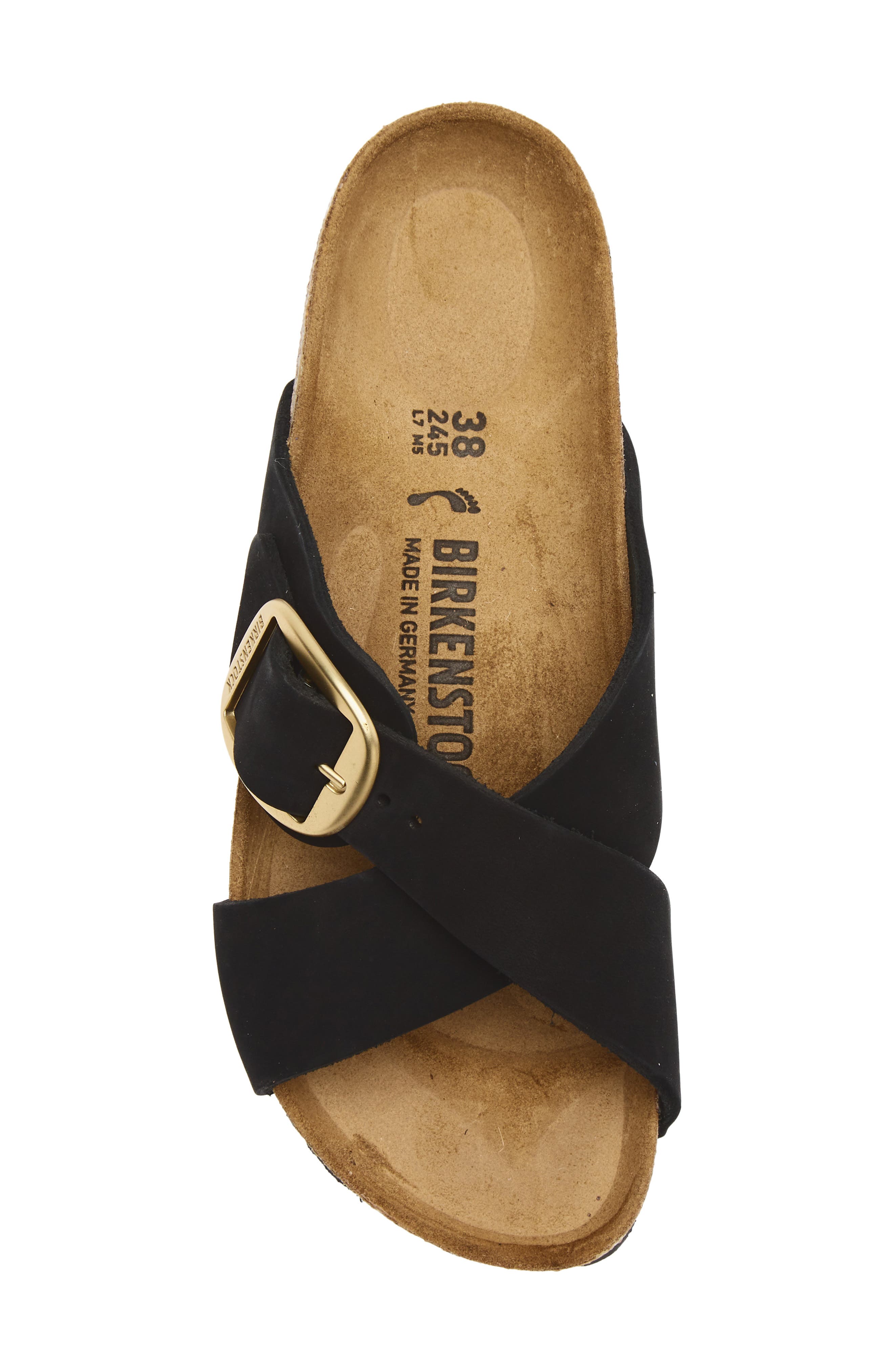 Siena Big Buckle Slide Sandal, Alternate, color, BLACK