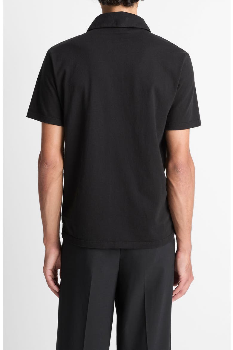 Regular Fit Garment Dyed Cotton Polo, Alternate, color, TRUE BLACK