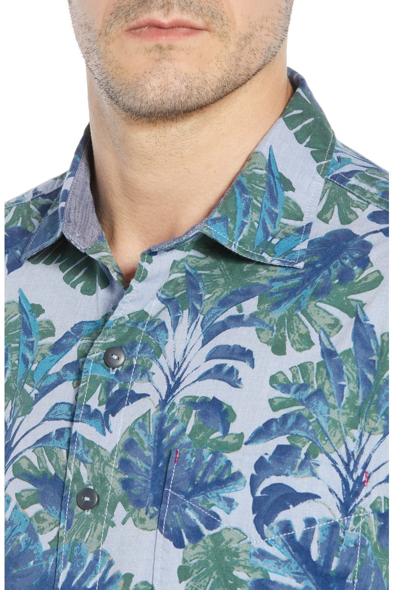 Shadow Shade Regular Fit Camp Shirt, Alternate, color, SEAGROVE