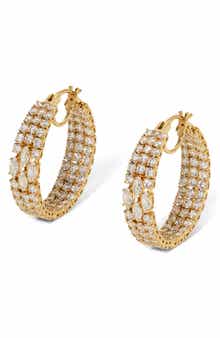 Nadri Layered Cubic Zirconia Hoop Earrings
