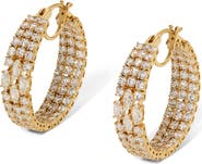 Nadri Layered Cubic Zirconia Hoop Earrings