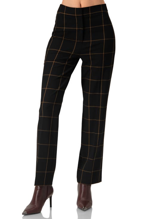 Black Tailored Straight-Leg Trousers