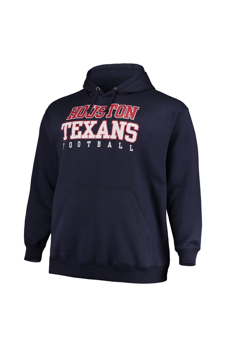 FANATICS Men's Fanatics Branded Navy Houston Texans Big & Tall Stacked Pullover Hoodie, Alternate, color, 