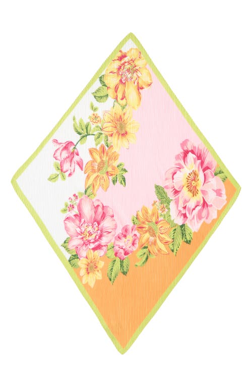 Echo Sunshine Garden Pleated Diamond Scarf In Peony