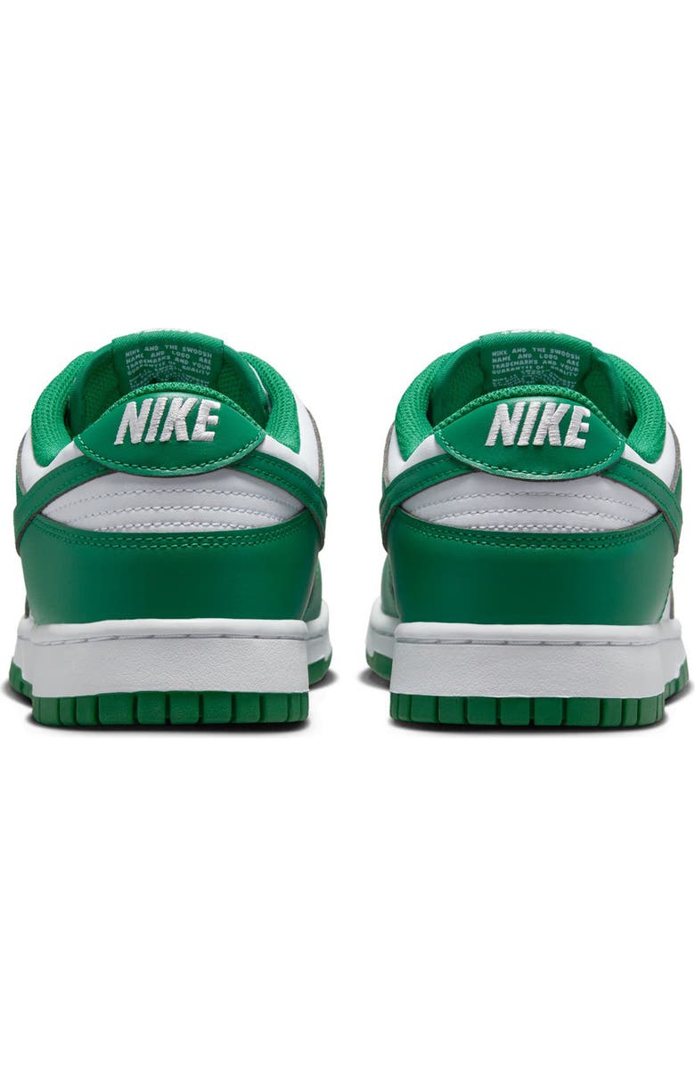 Nike Dunk Low Retro Basketball Sneaker, Alternate, color, White/ Malachite