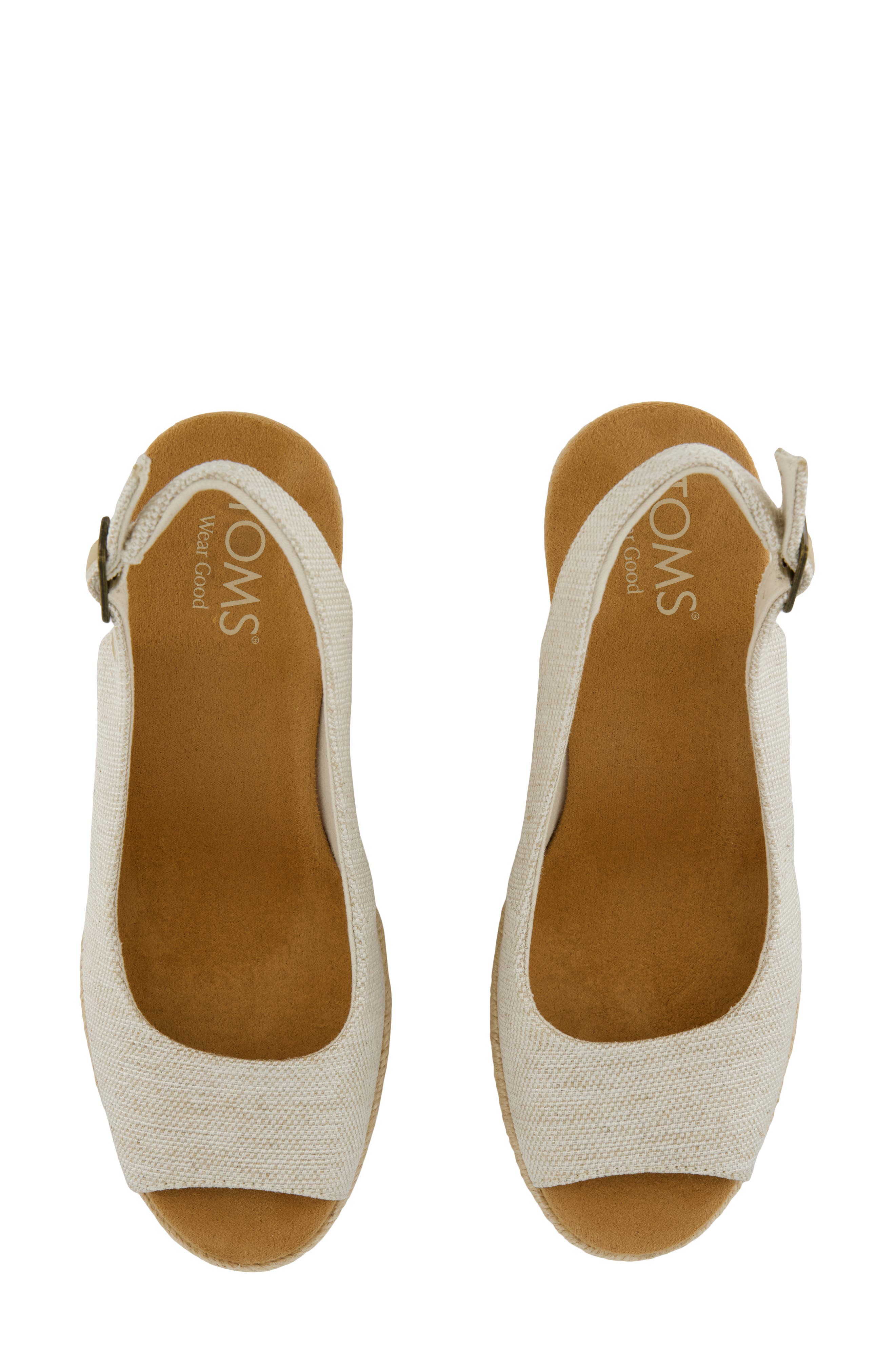 Camilla Slingback Espadrille Peep Toe Platform Wedge Sandal, Alternate, color, NATURAL