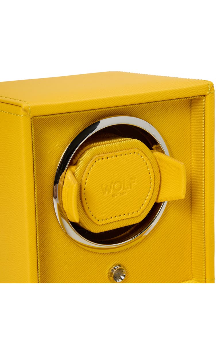 WOLF Cub Single Watch Winder with Cover, Alternate, color, Yellow