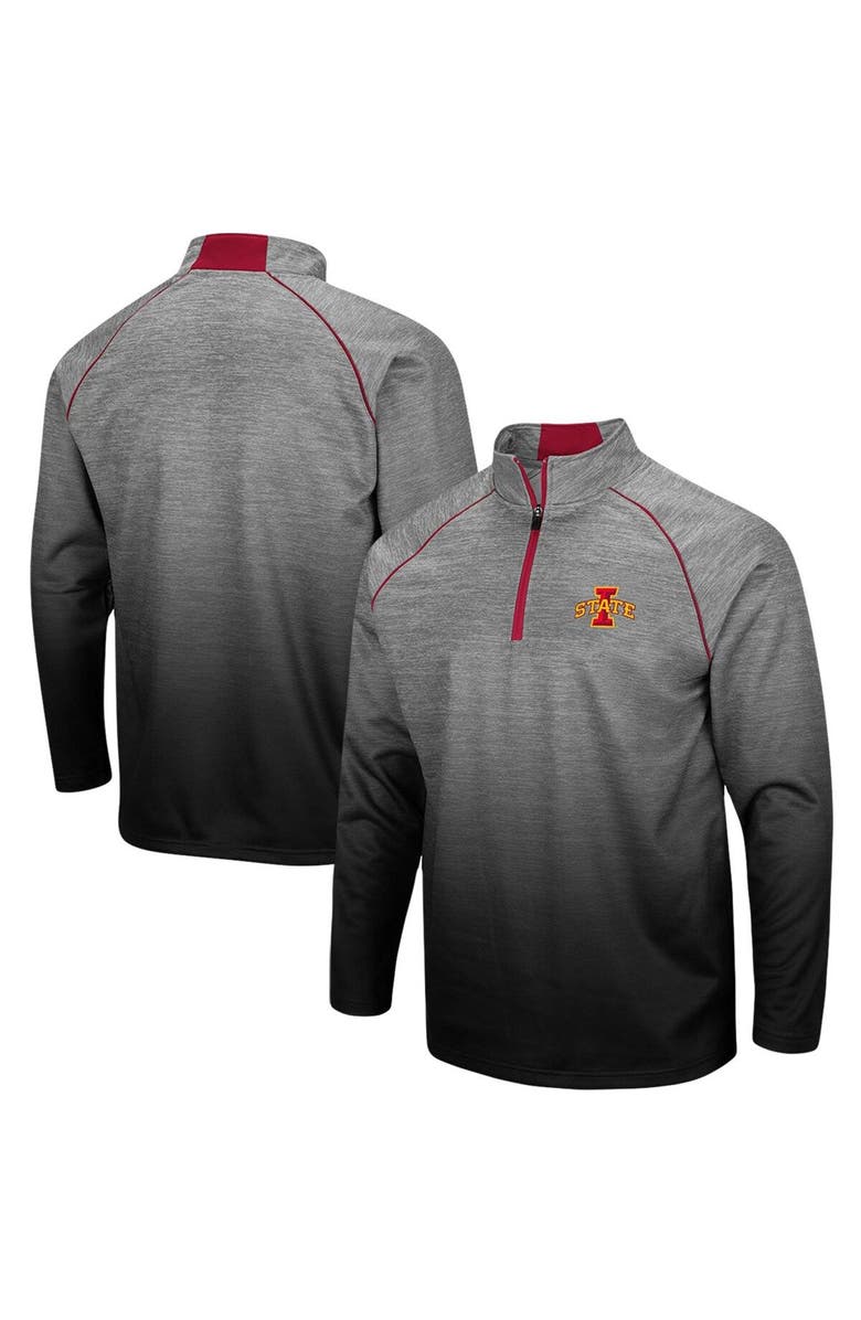 COLOSSEUM Men's Colosseum Heathered Gray Iowa State Cyclones Sitwell Sublimated Quarter-Zip Pullover Jacket, Alternate, color, 
