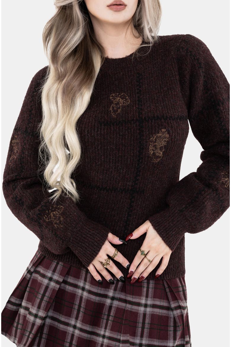 Hexborn Baba Yaga Knit Sweater, Main, color, Brown