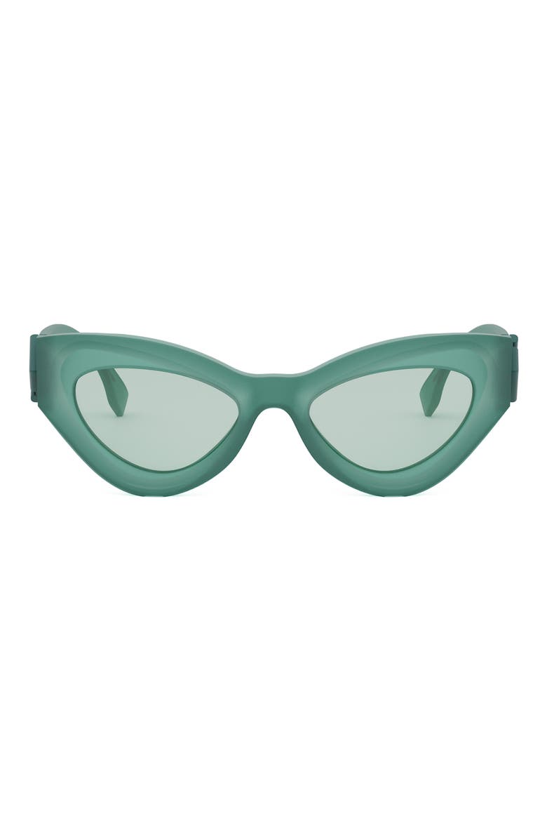 FF Diamonds 52mm Cat Eye Sunglasses, Main, color, LIGHT GREEN/ OTHER / GREEN