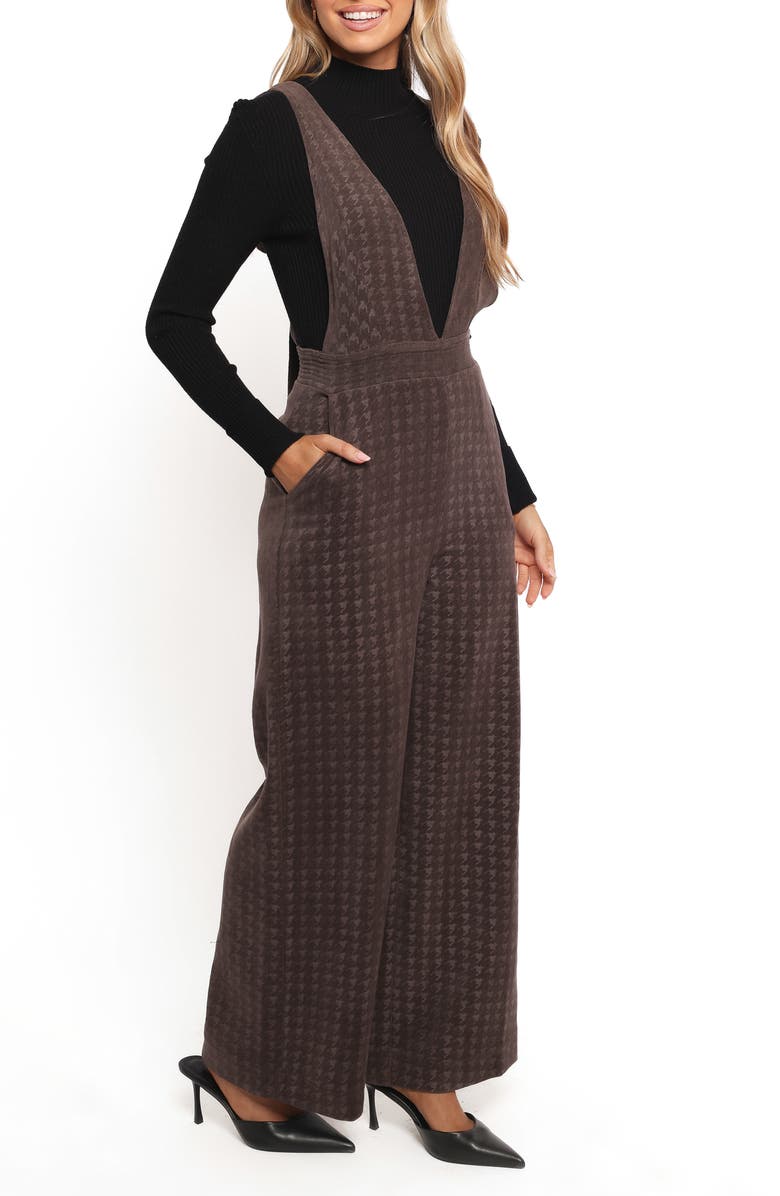 Petal & Pup Yvettie Houndstooth Overalls, Alternate, color, Black Grey