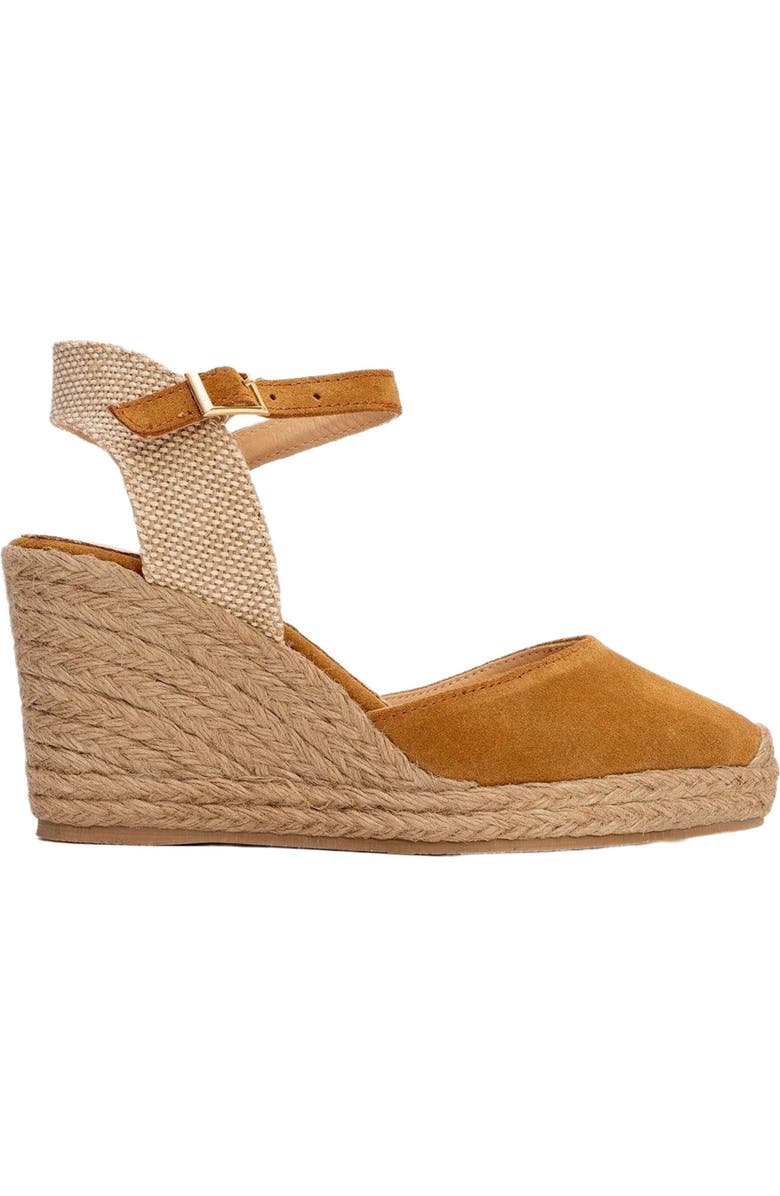 Forever & Always Shoes Sinta Suede Leather Platform Espadrille, Alternate, color, Light Brown Leather