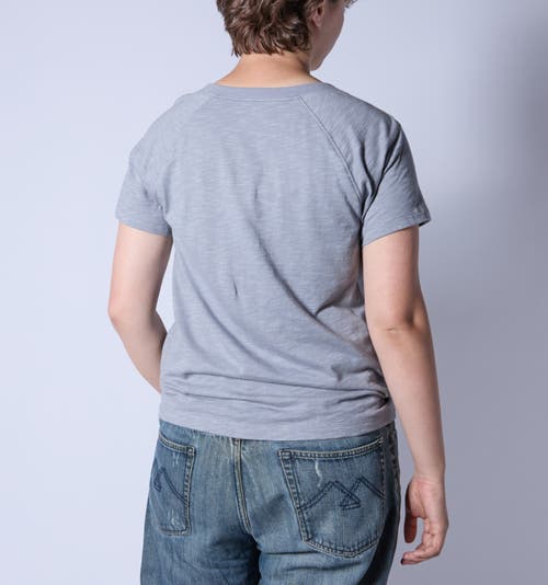 Tomboyx Jersey Slub Raglan V-neck T-shirt In Gray