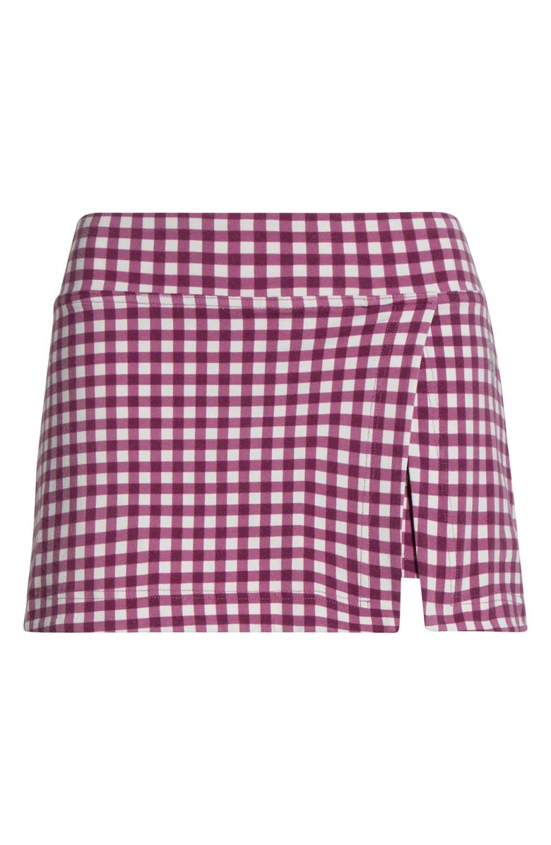 Free People Hot Shot Print Skort, Alternate, color, Black Cherry Combo