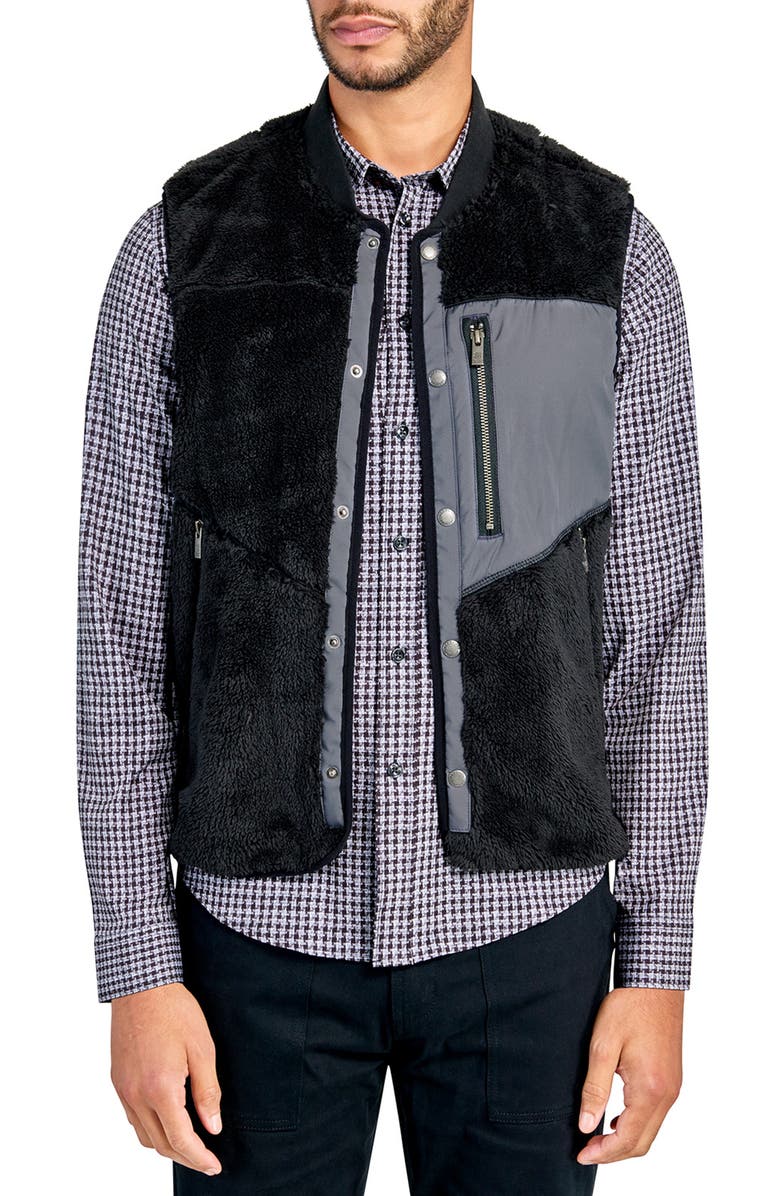 Brooklyn Brigade Solid Fuzzy Vest, Alternate, color, Black